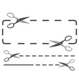 scissors silhouette with dotted line vector image