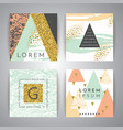 set of abstract geometric backgrounds vector image