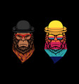bigfoot cool wearing a bandana and circle hat vector image vector image
