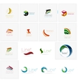 set of abstract wavy elements circles swirls vector image