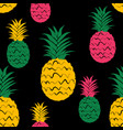 brush grunge pineapple fruits seamless pattern vector image