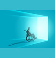 business concept of a businessman in wheellchair vector image vector image