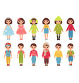 kids different wearing stylish happy girls vector image