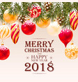 merry christmas greeting postcard vector image vector image