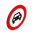sign with car icon isometric 3d style vector image vector image