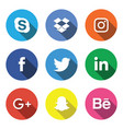 social media icon set vector image