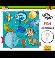 counting fish educational activity game vector image vector image