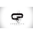 cp c p grunge brush letter logo design in black vector image