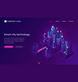 smart city technology with isometric town vector image