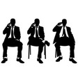 businessmen on chairs talking the phone vector image vector image