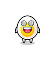 cute boiled egg character with hypnotized eyes vector image