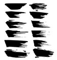 grunge ink brush strokes set freehand black vector image