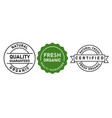 quality guaranteed certified fresh organic badge vector image vector image