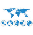 world map and globe detail vector image