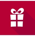 3d gift box on bright red background vector image