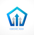 arrow lead blue business style logo template vector image