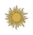 golden sun in oriental vintage style linear hand vector image