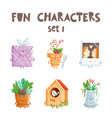 fun characters set 1 vector image vector image