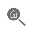 magnifying glass with house apartment search line vector image