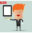 waiter serving mobile device - eps10 vector image