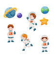 watercolor astronaut children kids astronauts vector image vector image