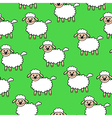 white lamb pattern green vector image