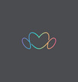abstract rainbow gradient letters m w logo design vector image vector image