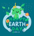 earth day poster globe embraces nature ecology vector image