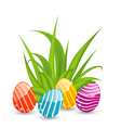 easter background with traditional colorful eggs vector image vector image