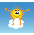 happy sun over a cloud vector image