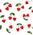 pattern with tossed red herart cherries vector image