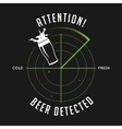 attention beer detected print chalkboard vintage vector image vector image