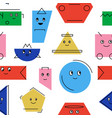 geometric characters pattern seamless print vector image vector image