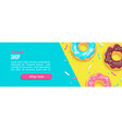 sweet shop horizontal banner with donuts vector image