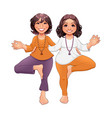 tree pose in yoga vector image vector image