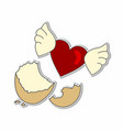 love eggs hatch sticker concept vector image