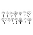 naked trees black silhouettes of plants vector image vector image