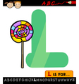 letter l with lollipop cartoon vector image vector image