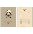 restaurant menu design vector image