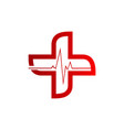 heart beat line logo for healthy life and medicine vector image vector image