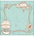 vintage frame with air balloons vector image