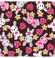 seamless kawaii child pattern with cute doodles vector image