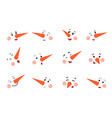 snowman face snowmen smiling faces winter vector image