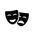 theatre mask icon silhouette drama comedy vector image vector image