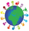 colorful happy children around vector image