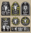 hand drawn mulled wine gift tags set black vector image vector image