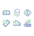 face search loyalty points and car service icons vector image