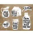 milk symbolic drawing kraft vector image vector image