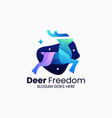 logo deer gradient colorful style vector image