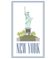 new-york isolated statue of liberty on white vector image